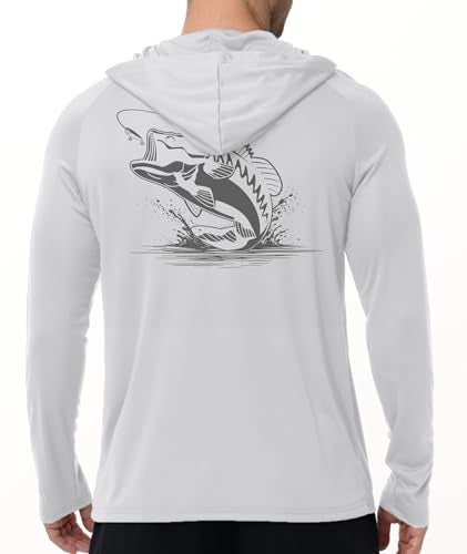 ZITY Fishing Shirts for Men UPF 50 Sun Protection Hoodie Long Sleeve Rash Guard Lightweight Quick Dry UV Shirt White - Image 1