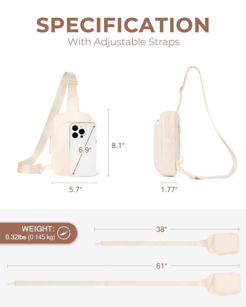 CHOLISS Sling Bag for Women and Men, Small Crossbody Bags for Women and Men Trendy, Fanny Packs Chest Bag with Extended Strap - Image 5