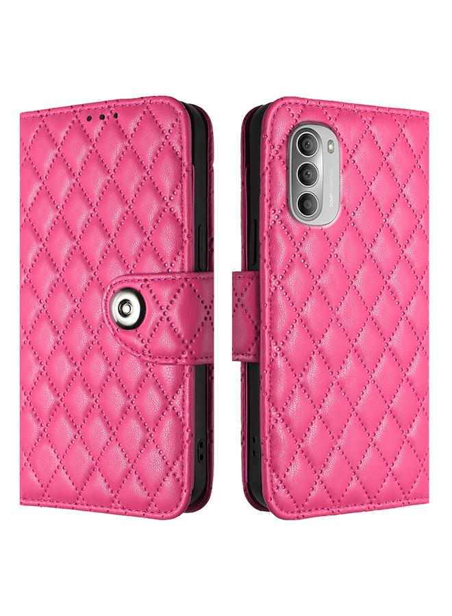 إيروريكس جراب لهاتف Motorola Moto G51 5G جراب هاتف جلدي قلاب بملمس معيني مع حبل تعليق - Image 2