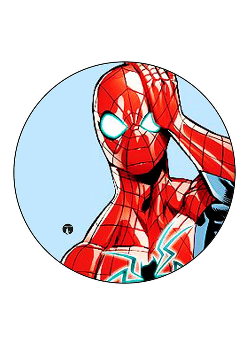 RKN Spiderman Printed Mouse Pad  Round  Multicolour