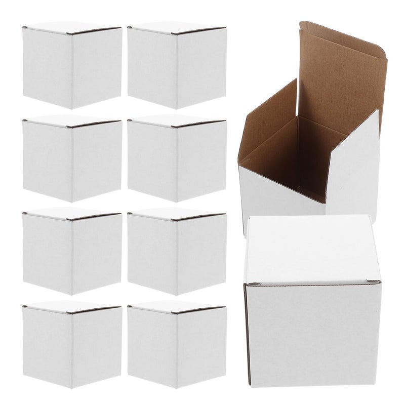 10Pcs White Corrugated Cardboard Mailing Boxes For Shipping Packing Storage - Image 2