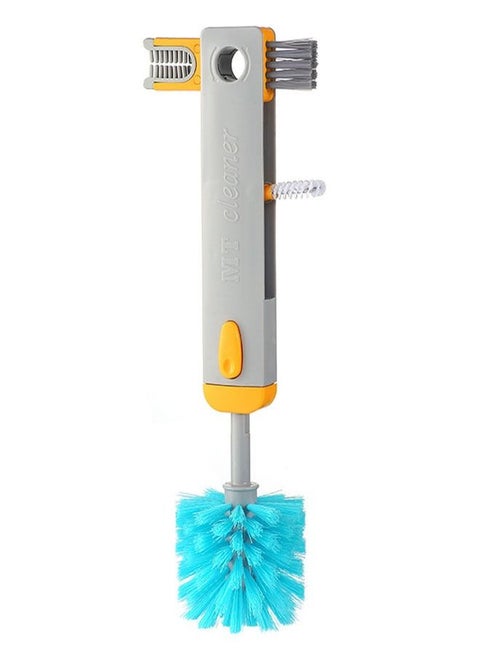 Innovative 4-in-1 Cup Brush with Extendable Handle: Ideal for Cleaning Cups, Bottle Nipples, Thermos Lids, and More  Gray