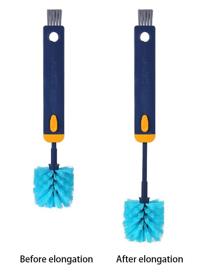 WP - Innovative 4-in-1 Cup Brush with Extendable Handle: Ideal for Cleaning Cups, Bottle Nipples, Thermos Lids, and More  Gray - Image 1