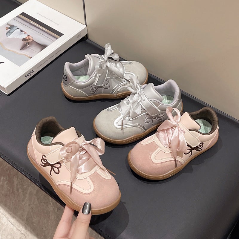 Girls' German Training Shoes Children'S Sneaker Girls' Bow Embroidered Running Shoes Casual Shoes - Image 2