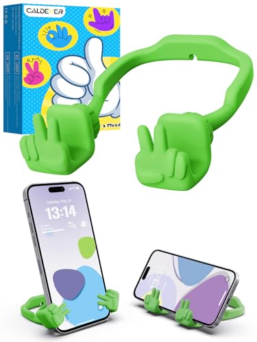 CALDEVER Easter Basket Stuffers Essentials for Teens Girls Boys Kids Cell Phone Stand: Upgrade Adjustable Peace Sign Thumbs Lazy Phone Holder for Desk Cool Gadgets Fun Easter Gifts for Adults Women Teenagers - Image 1