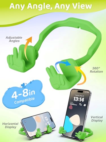 CALDEVER Easter Basket Stuffers Essentials for Teens Girls Boys Kids Cell Phone Stand: Upgrade Adjustable Peace Sign Thumbs Lazy Phone Holder for Desk Cool Gadgets Fun Easter Gifts for Adults Women Teenagers - Image 2