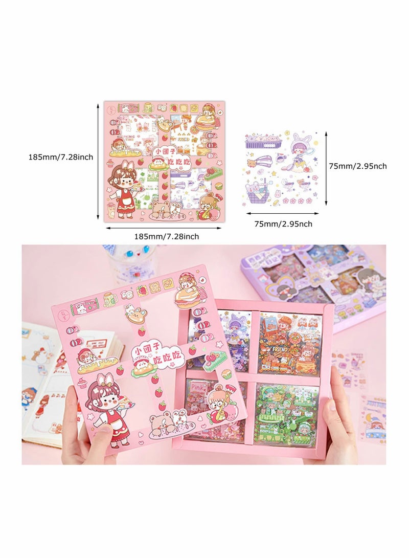 Excefore Cute Stickers Set, 100 Sheets 600+ Small Pieces Kawaii PET Transparent Cartoon Decorative Scrapbooking Supplies for Bullet Journaling Junk Journal Diary Planner Album Notebook Card Making DIY Arts - Image 3
