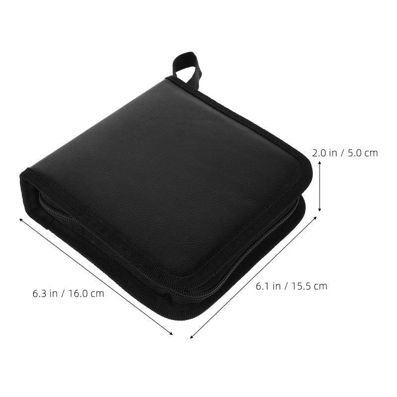 2pcs Pu Disc Storage Bag For Cd And Dvd 40 Capacity Cd Holder Organizer For Game Discs Convenient Travel Carrying Bag For Music And Games - Image 3