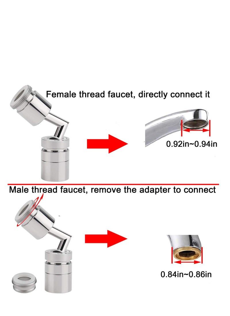SYOSI - Faucet Aerator Big Angle Spray Large Flow Aerator Dual Function Kitchen Faucet Aerator, Bathroom Faucet Mounted for Face Washing, Gargle and Eye Flush - Image 1