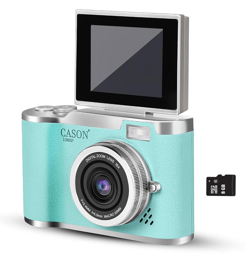 Cason 48MP Digital Camera for Kids-Real Photo & Video Mini Camera for Photography 2.4” Rotating Screen, Built in Games Kids Cameras for 5-15 Years Girls & Boys(Supports Upto 64GB Memory) - Image 1