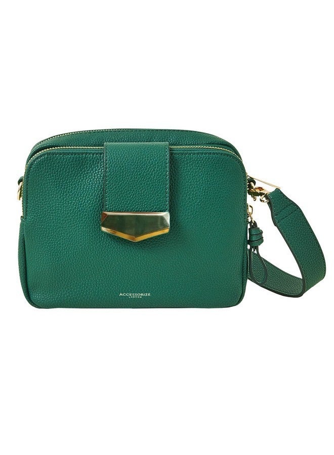 Accessorize London Women's Green Functional Crossbody Sling Bag | Bags for women | Ladies Purse Handbag - Image 1
