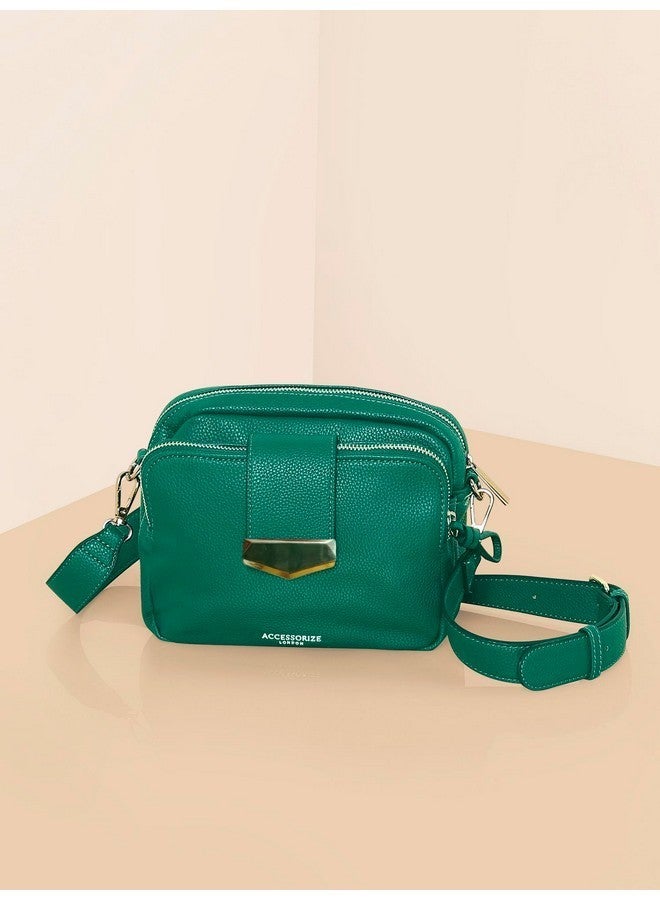 Accessorize London Women's Green Functional Crossbody Sling Bag | Bags for women | Ladies Purse Handbag - Image 5