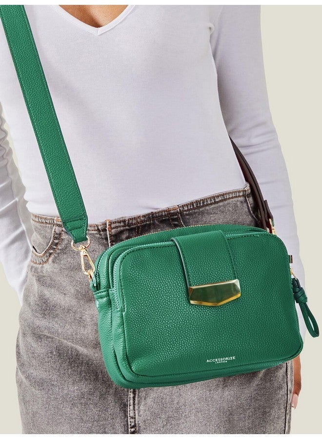 Accessorize London Women's Green Functional Crossbody Sling Bag | Bags for women | Ladies Purse Handbag - Image 2