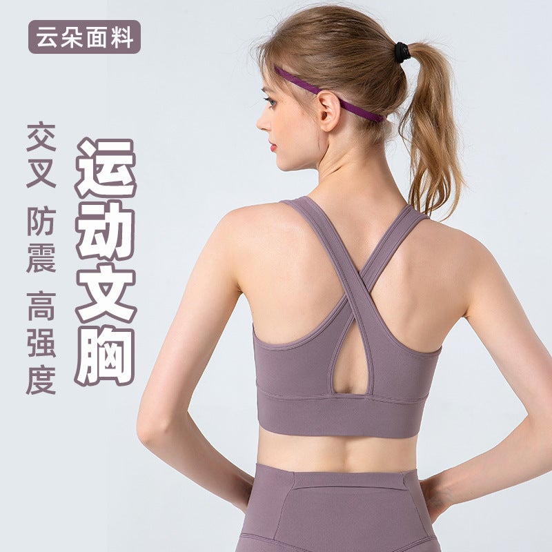 Cloud-Like High-Intensity Sports Bra For Women Running Shock-Proof Cross-Back Yoga Vest Fitness Intimates - Image 2