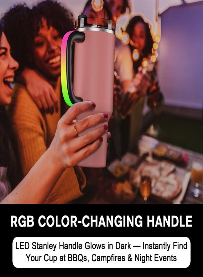 Arctiiro LED Replacement Handle for Stanley Tumbler [40oz/30oz] - Anti-Slip RGB Color Changing Handle for Car Travel, Stanley Cup Accessories Black, Ideal Gift for Women/Men - Image 5