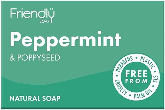 Friendly Soap Natural Peppermint Poppy Seed Soap 95 g - Image 2
