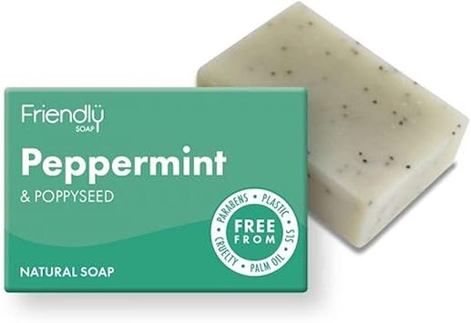 Friendly Soap Natural Peppermint Poppy Seed Soap 95 g - Image 1