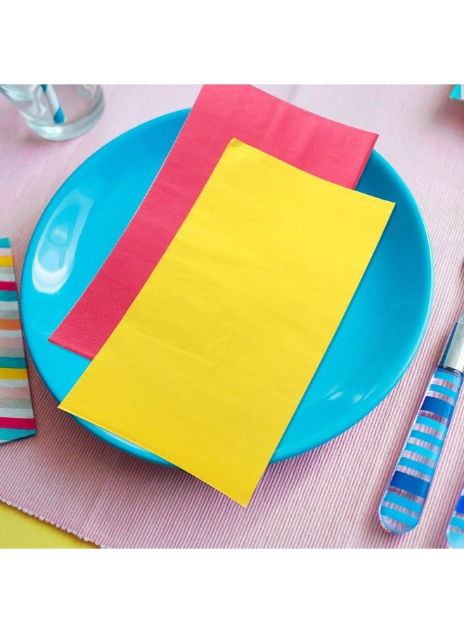 Engrowtic 100 Pcs Linen Feel Disposable Dinner Napkins Neon Colored Paper Napkins Soft Absorbent Fall Disposable Napkins Paper Hand Towels for Bathroom Kitchen Wedding Birthday Party, 4 Colors - Image 5