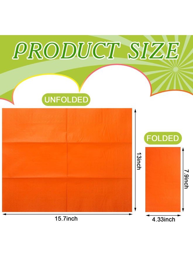 Engrowtic 100 Pcs Linen Feel Disposable Dinner Napkins Neon Colored Paper Napkins Soft Absorbent Fall Disposable Napkins Paper Hand Towels for Bathroom Kitchen Wedding Birthday Party, 4 Colors - Image 2