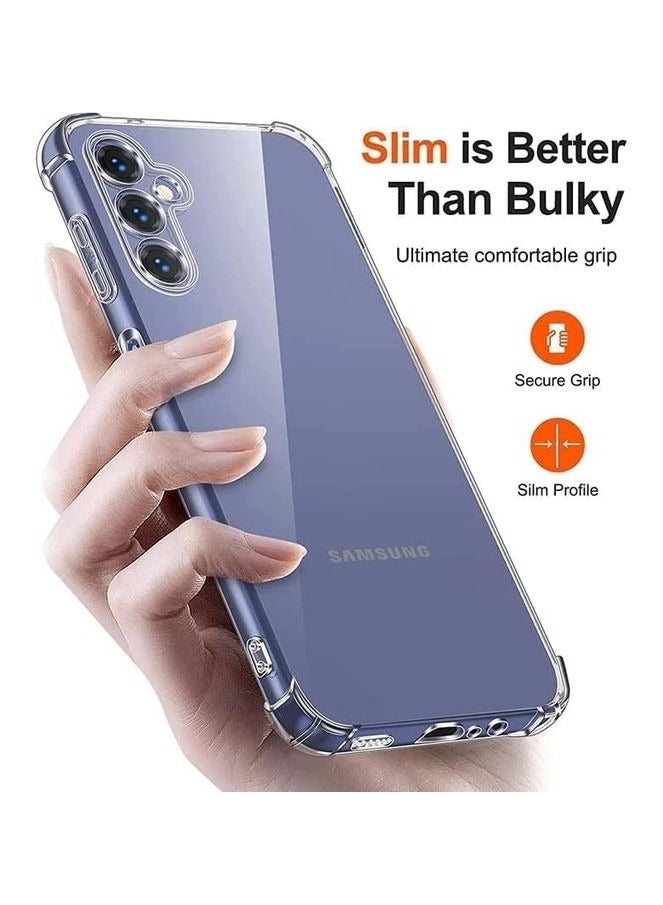 For Samsung Galaxy A34 Shockproof Silicone Back Defender Cover , Defender Corners and Semi Transparent Back Compatible With Samsung Galaxy A34 (6.6') (Clear)