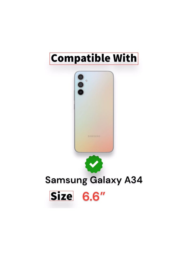 For Samsung Galaxy A34 Shockproof Silicone Back Defender Cover , Defender Corners and Semi Transparent Back Compatible With Samsung Galaxy A34 (6.6') (Clear)