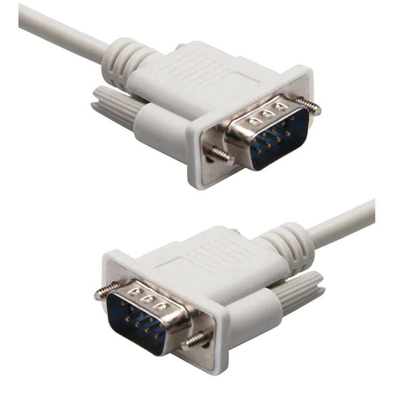 LipiWorld ® Serial RS232 9-Pin 9 Pin PC Converter Extension Cable (Serial RS232 Male to Male 1.2M) - Image 1