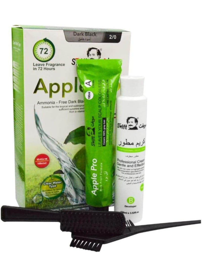 Swift Apple Ammonia Free Hair Color 02 Dark Black  - Image 2