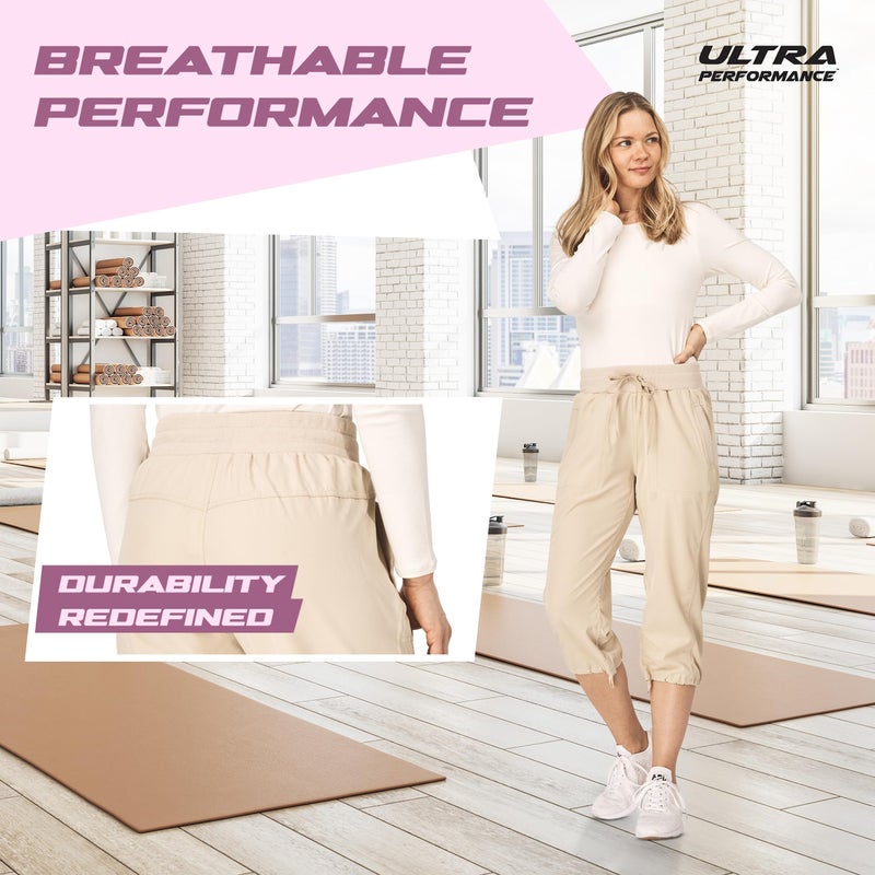 Ultra Performance Capri Pants for Women 2 Pack Womens Capris Hiking Capri Pants Summer Clothes for Women (Avail in Plus Size) Khaki, Olive - Image 4