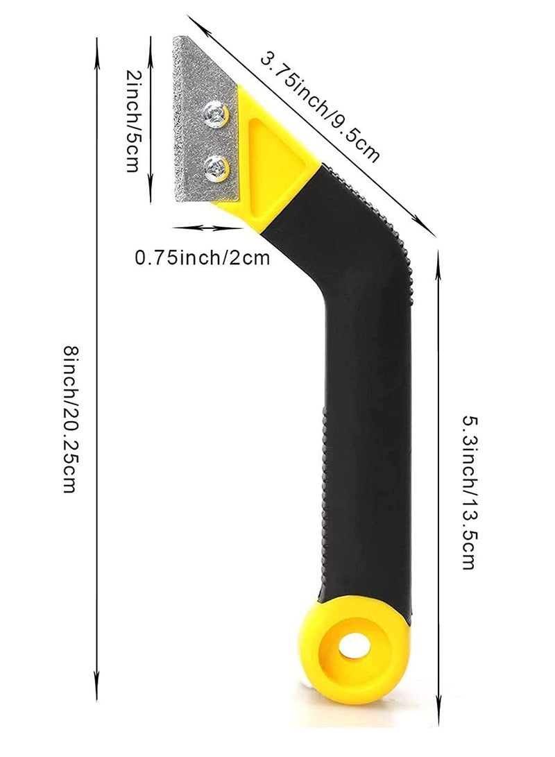 SOLARAE Grout Remover Knife Tile Grout Saw Angled Grout Scraping Rake Tool with 3 Pieces Extra Blades Replacement for Tile Cleaning Grout Remover Knife - Image 2