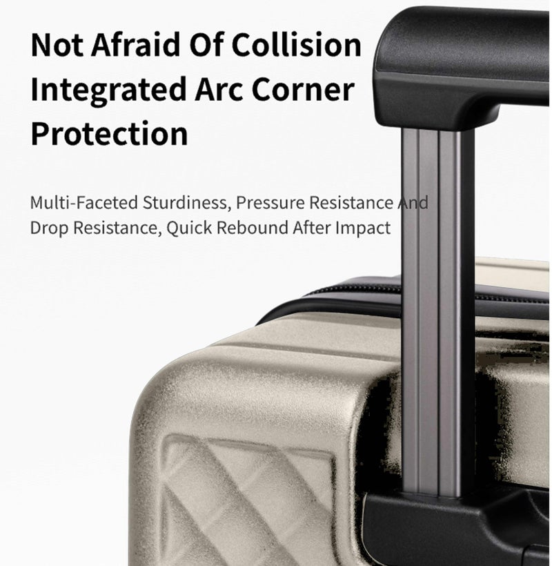 ARCTIC HUNTER Medium Size Hard Shell Luggage Front-Loading Fashion Check in Luggage Trolley with TSA Compatible Combination Lock and Safe Zipper, LGX002-24, Gold - Image 3