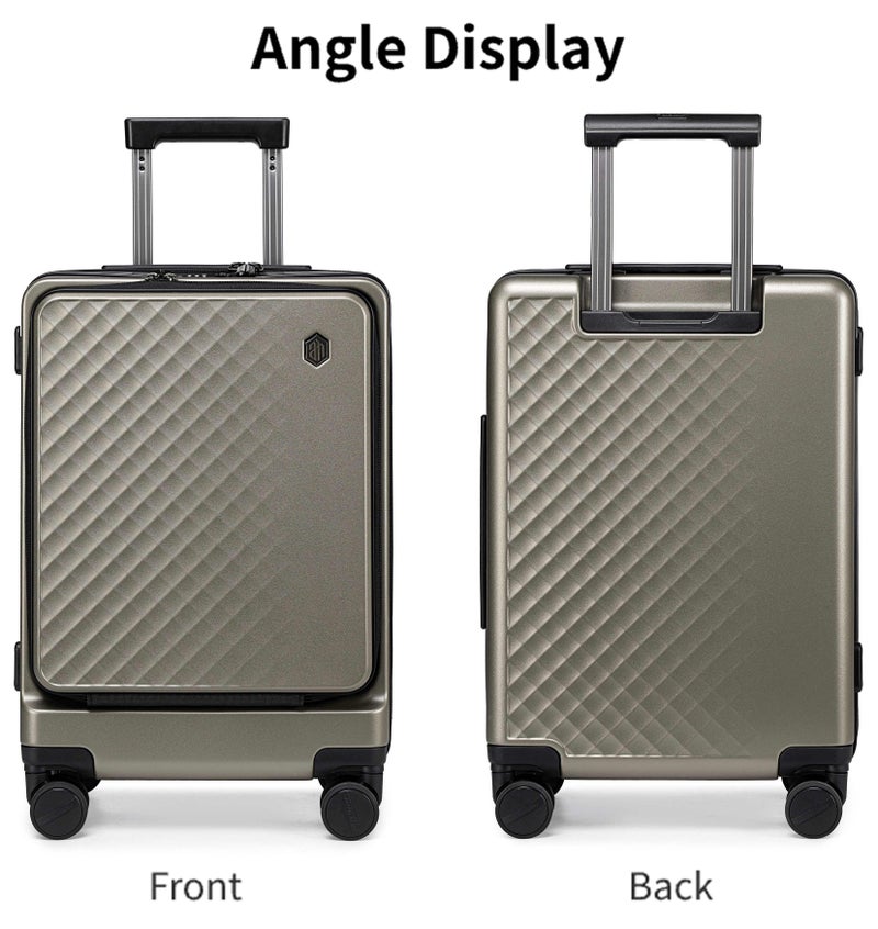 ARCTIC HUNTER Medium Size Hard Shell Luggage Front-Loading Fashion Check in Luggage Trolley with TSA Compatible Combination Lock and Safe Zipper, LGX002-24, Gold - Image 5