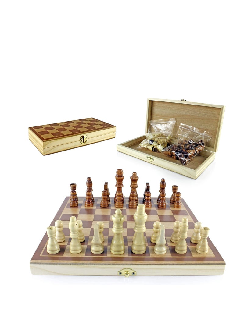 UKR UKR Wooden Chess Board – 12-Inch Traditional Classic Chess Set | Compact Game for Kids & Family | Perfect Gift for Beginners & Chess Lovers | Classic Strategy Board Game for All Ages  - Image 4