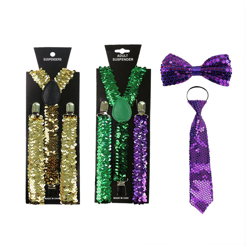 Green Sequin Suspender Set 3 Pcs for St Patricks Day Parade Cosplay Rave Party - Image 5