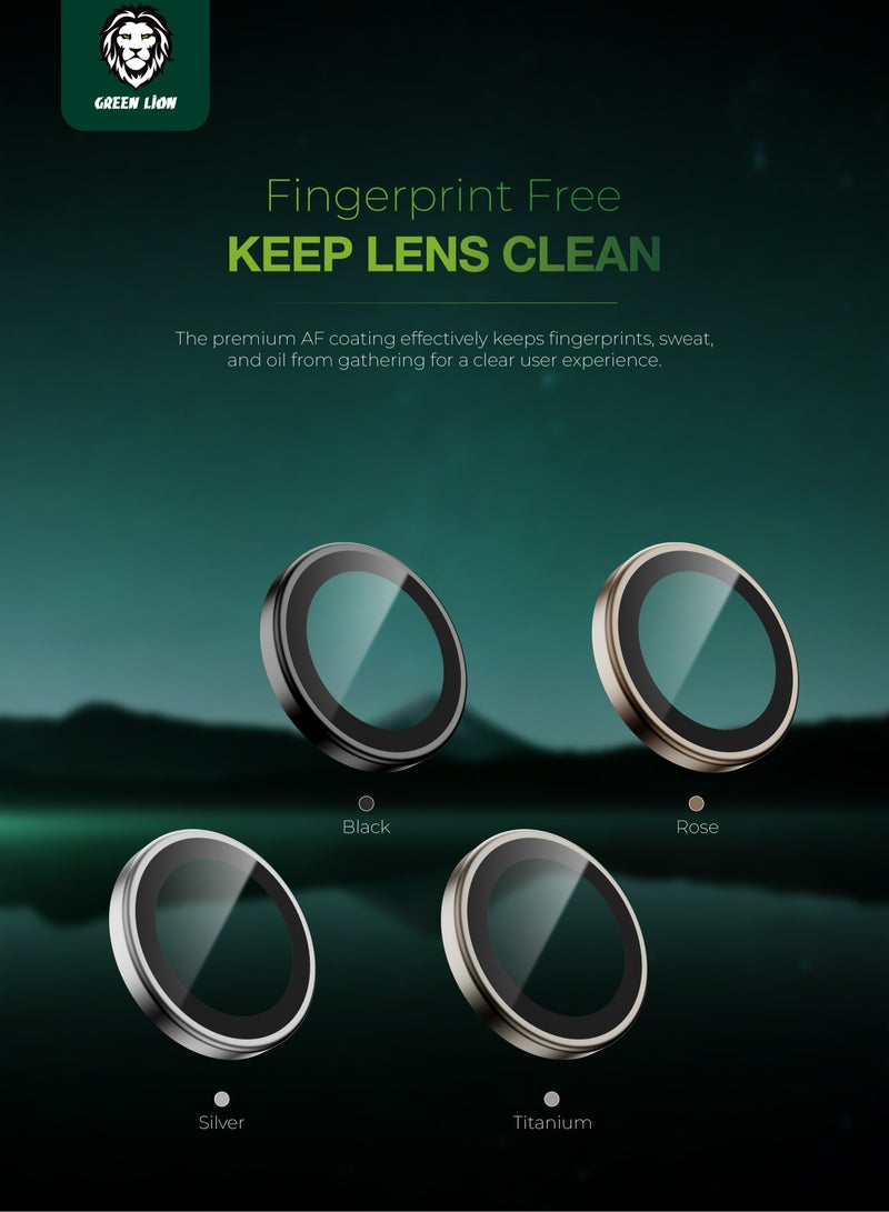 GREEN LION Classic Camera Lens for iPhone 16 Pro/Pro Max / Anti Reflective / Anti Fingerprint / Scratch Resistant / 360° Protection / Diamond Hardness / High Definition - Black  - Image 5