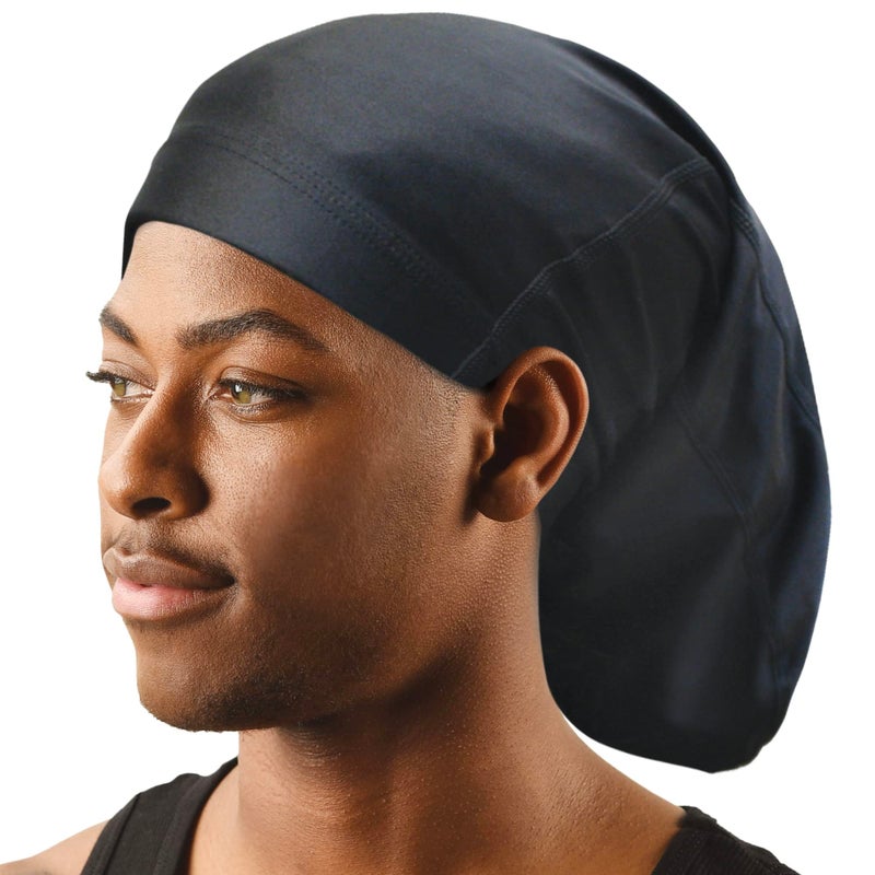 TITAN Titan Spandex Dreadlock Cap  1PC Black Braid Cap Skull Cap Durags for Men Skull Caps for Men