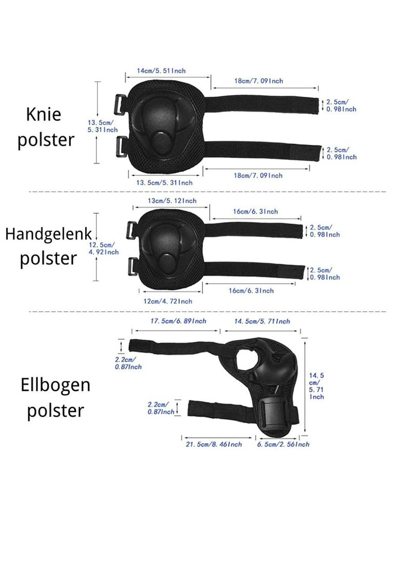 SYOSI Kids Sports Protective Gear Set,6PCS Wrist Guard Knee Elbow Pads for Children Protection Skateboard Inline Roller Skating Biking Riding Scooter  - Image 5
