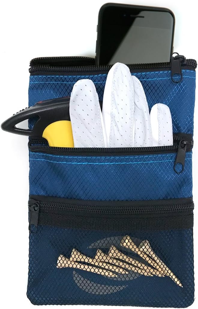 Orlimar Detachable Golf Accessory Pouch, 3 Zippered Pockets for Valuables and Golf Accessories, Clips to Your Golf Bag for Extra Storage and Easy Access. - Image 1