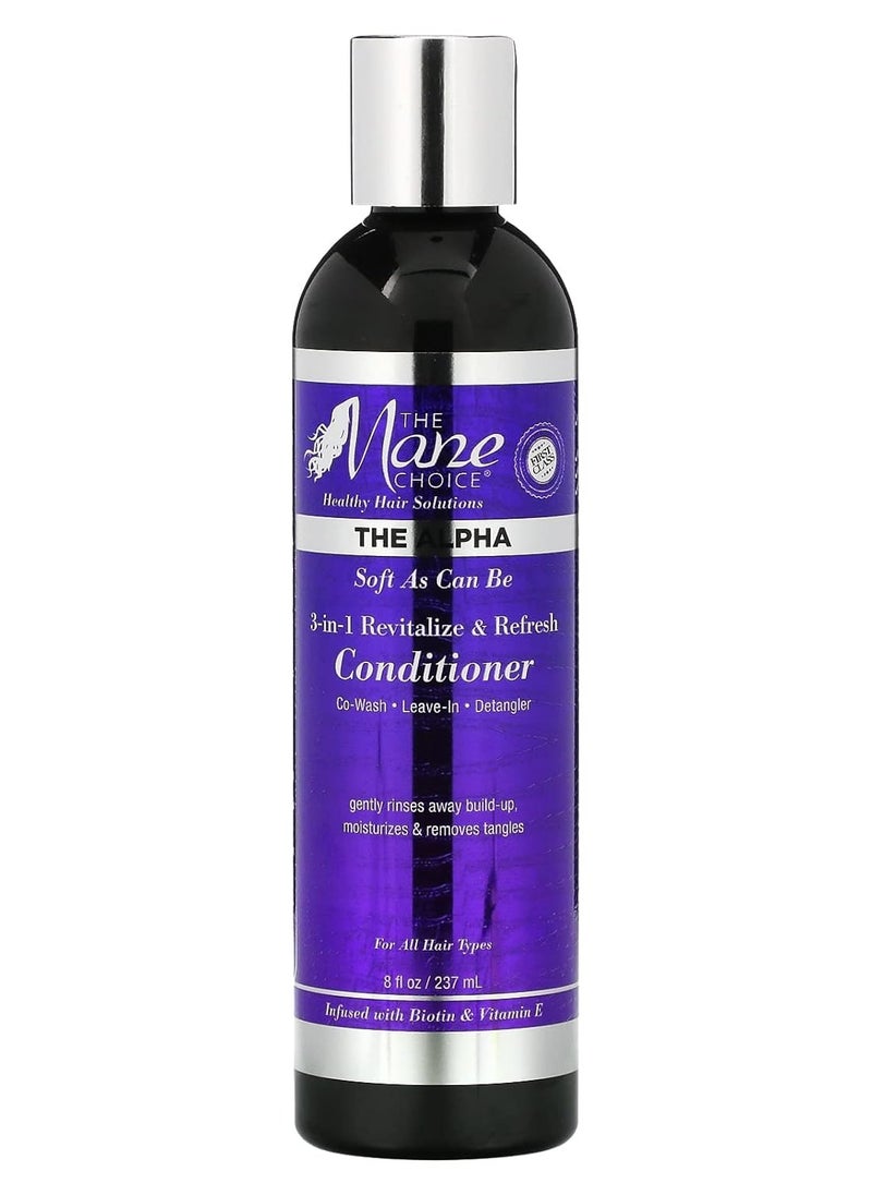 THE MANE CHOICE - The Mane Choice - Soft As Can Be Revitalize & Refresh 3-in-1 Co-Wash, Leave In, Detangler (8 ounces / 230 Milliliters) - Multi-Action Hair Treatment Conditioner for Curly, Wavy, and Kinky Hair - Image 1