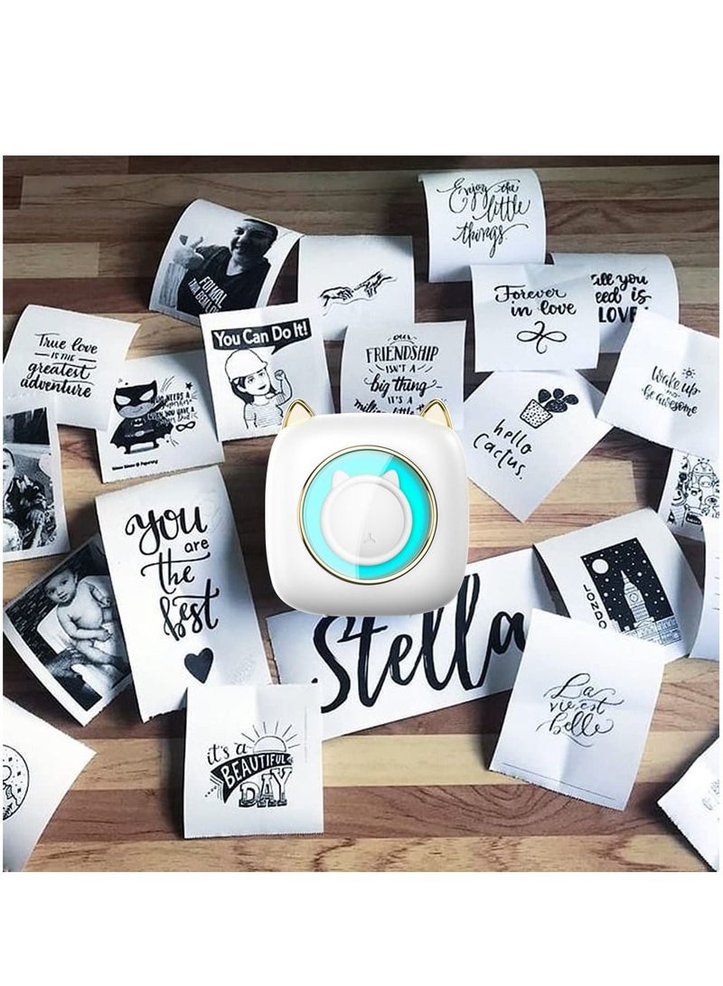 طابعة صغيرة C23 للطالب طابعة ملصقات حرارية مريحة اتصال بلوتوث _ 5 لفات من الورق ذاتية اللصق + 5 أقلام ملونة - Image 5