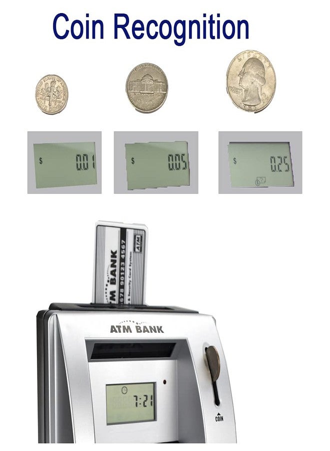 ATMBnk ATM Piggy Bank for Kids, Electronic Money Bank with Coin Counter, Goal Tracker, Password & Card, Auto Bill Intake with Voice Prompts – Compact Savings Gift for Boys & Girls Ages 6–12 (Black) - Image 5