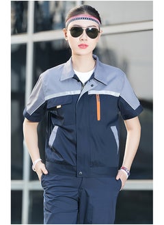 SKT Shiketro Summer Short-sleeved Workwear for Men and Women Breathable Sweat-absorbent Thin Reflective Labor Protection Clothing Tops and Pants 2 Sets  - Image 3
