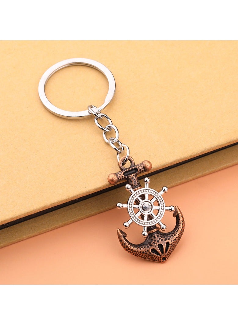 Red Vintage Turnable Anchor Keychain