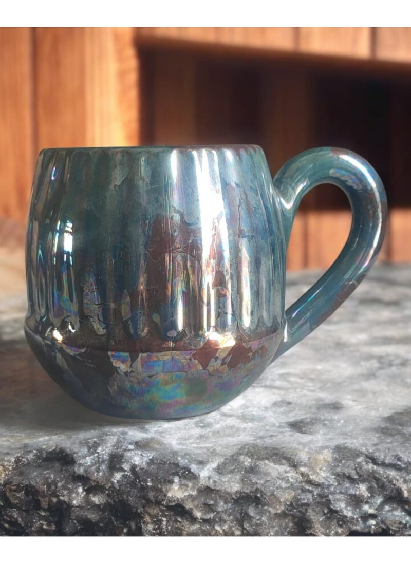 color zone pottery - 300ml ceramic and earthenware mug, each piece is unique, microwave safe - Image 1