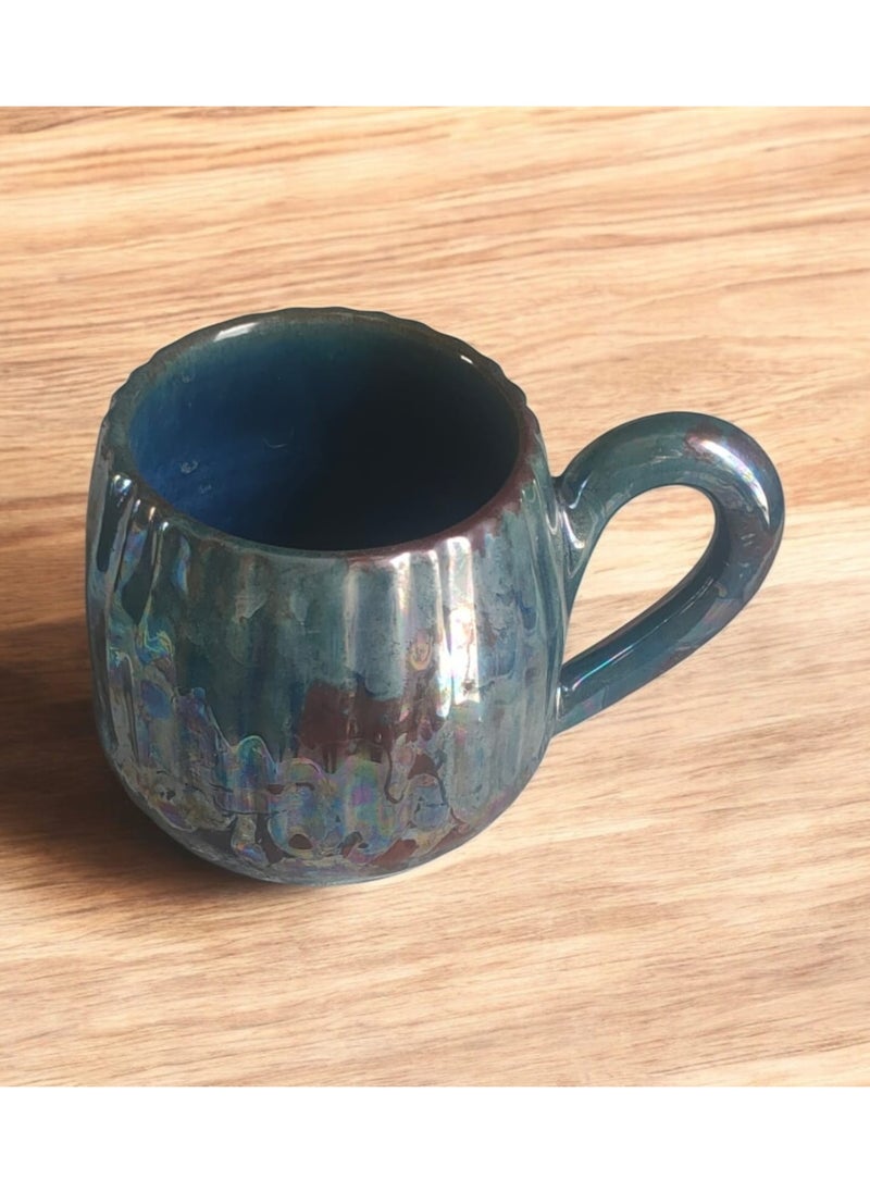color zone pottery - 300ml ceramic and earthenware mug, each piece is unique, microwave safe - Image 1