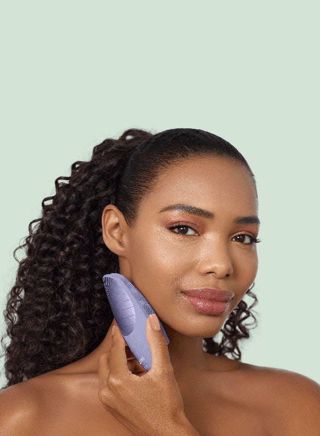 جيسكي فرشاة الوجه الحرارية سونيك سمارت أب جايدد  في  لتنظيف البشرة مع وظيفة حرارية ومدلك كهربائي - بنفسجي - Image 3