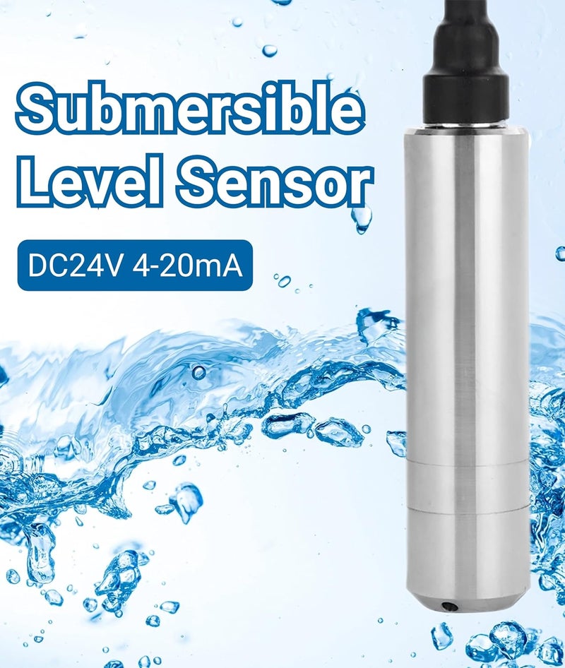 Jectse Submersible Level Sensor 4-20mA, Throw-In Type Liquid Level Sensor,24V DC Input Liquid Level Transmitter,0-5M Measuring Range - Image 2