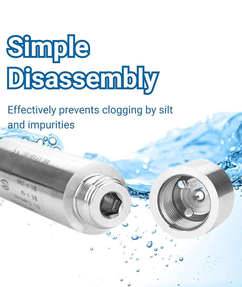 Jectse Submersible Level Sensor 4-20mA, Throw-In Type Liquid Level Sensor,24V DC Input Liquid Level Transmitter,0-5M Measuring Range - Image 5