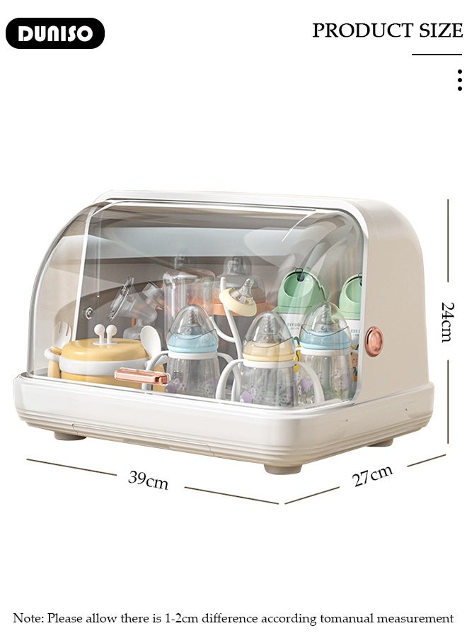 DUNISO Baby Bottle Drying Rack with Lid & Removable Drain Tray – Space-Saving Bottle Storage Organizer, Foldable Baby Cups Rack Holder for Newborns, Pacifiers, Cups, Accessories - Image 2