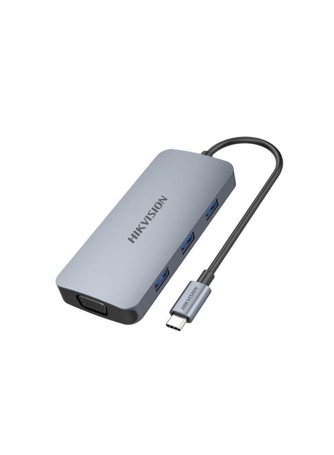 هيك فيجن 8-port Multifunction HUB Type C Space Grey - Image 1
