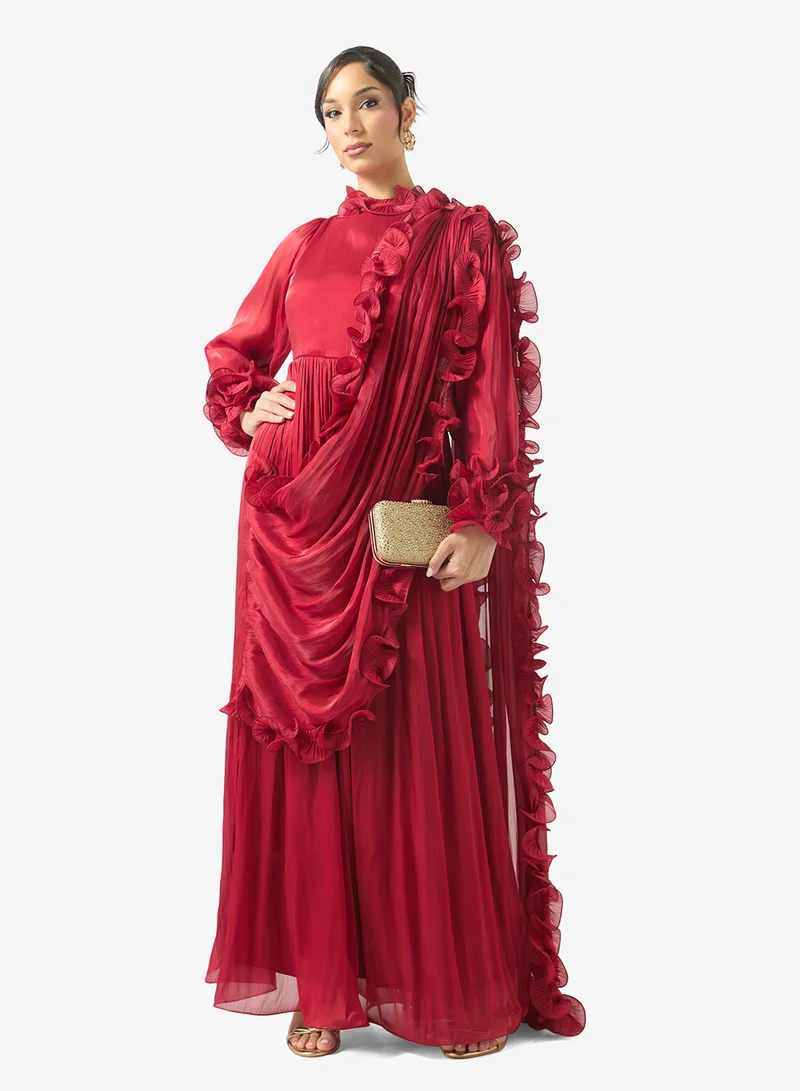 Golden Apple  Ruffle Design Maxi Dress for Women | Best Price UAE